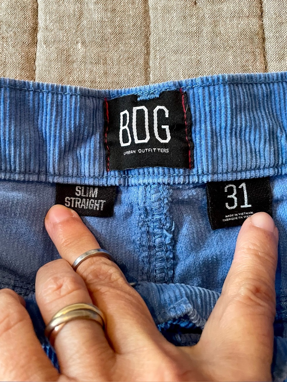 BDG Womens Blue Corduroy Jeans 31